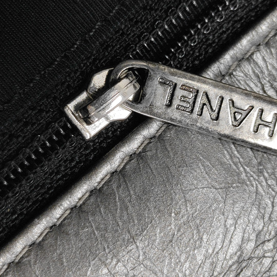 Quilted Calfskin Shoulder Bag Silver