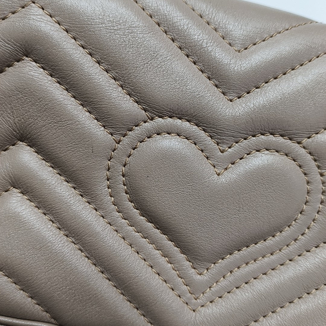 GG Marmont Mini Quilted Calfskin Beige