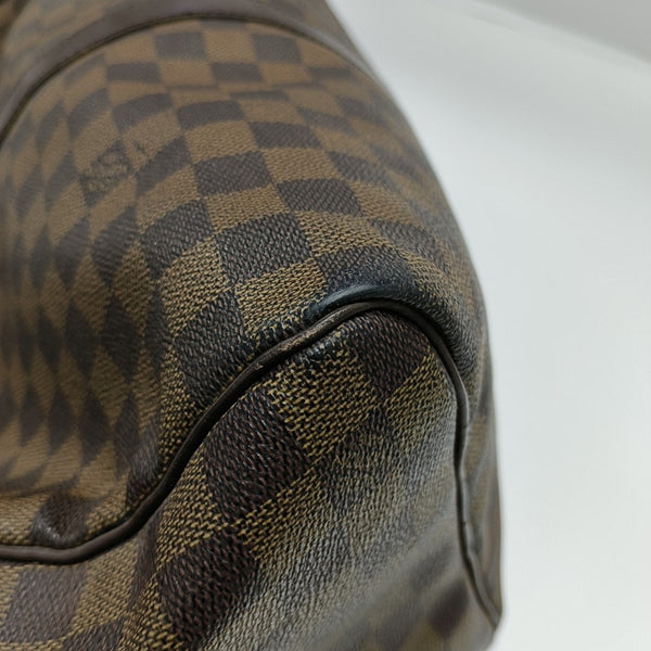 KEEPALL 50 Damier Ebene Coated Canvas Brown