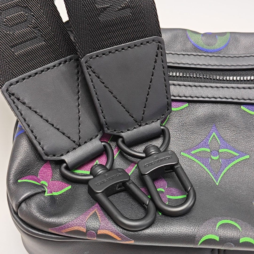 Monogram Calfskin Shoulder Bag PM Black