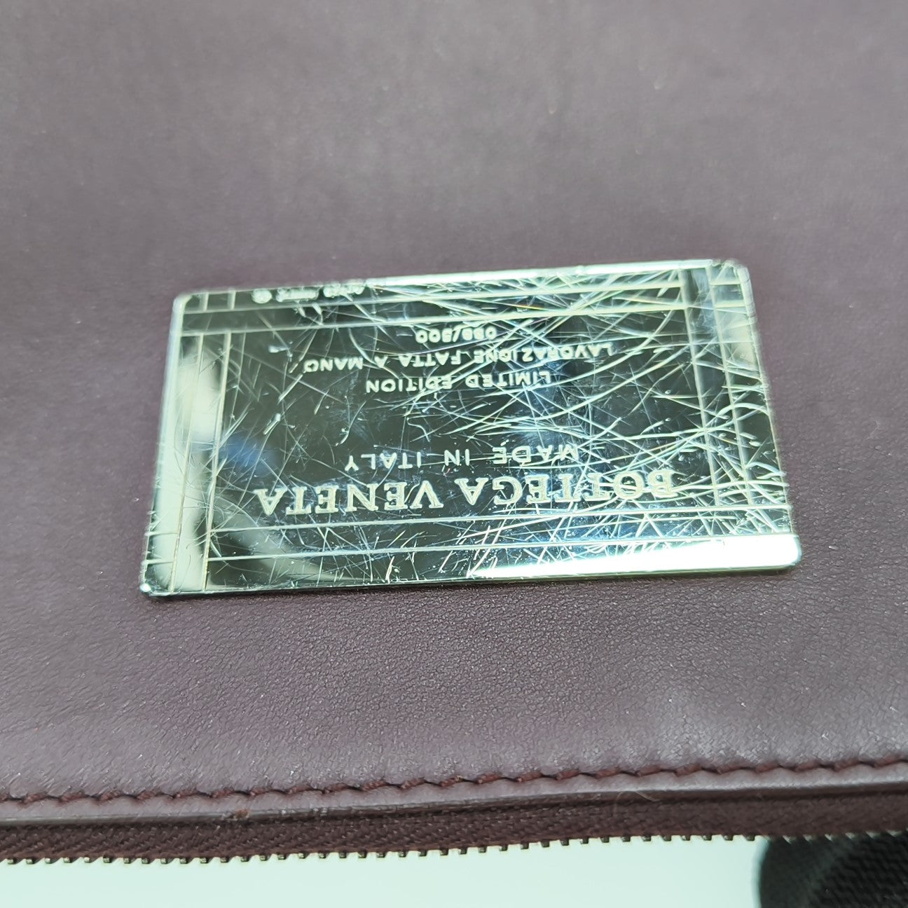 Calfskin Top Handle Bag Purple