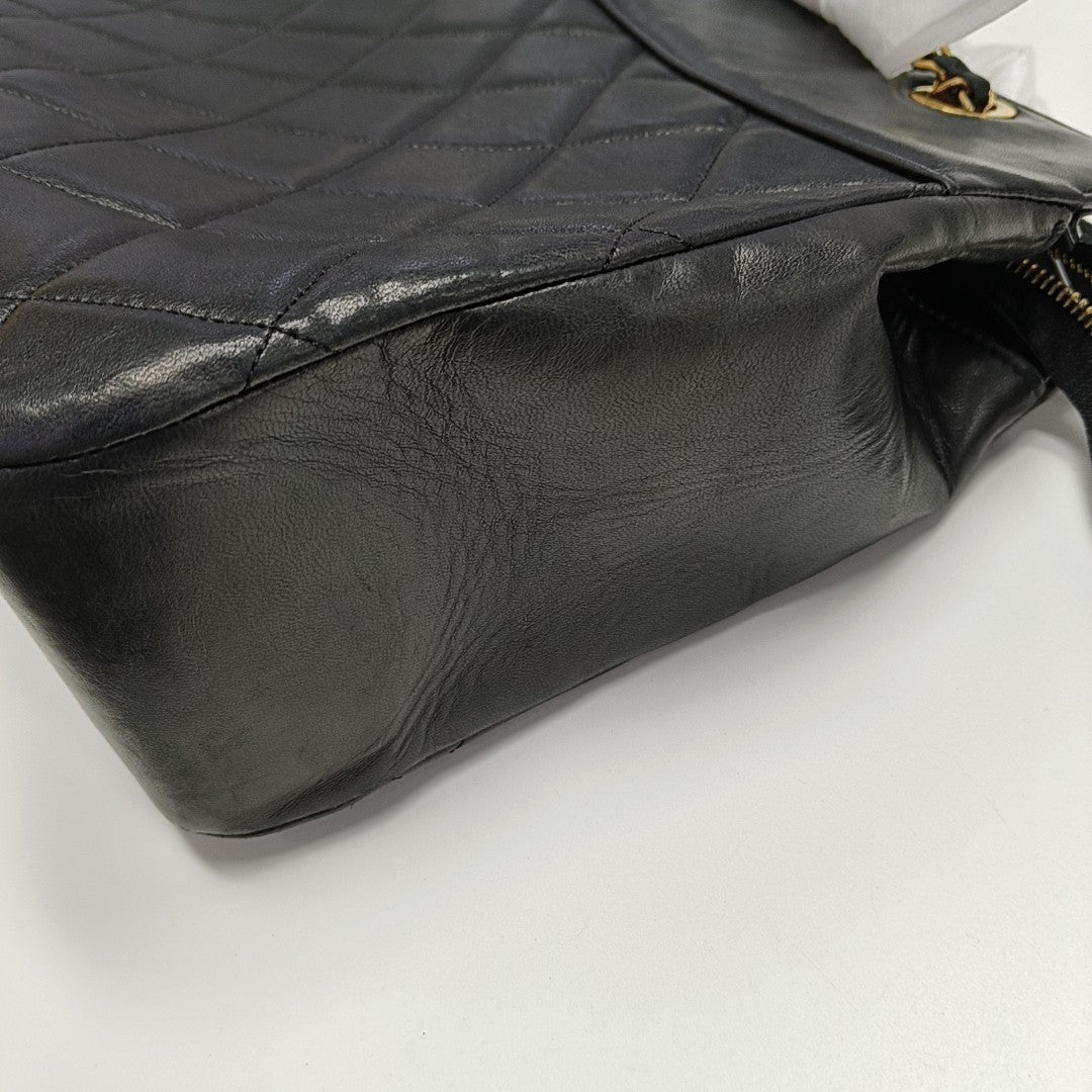 Quilted Calfskin Tote Bag Black