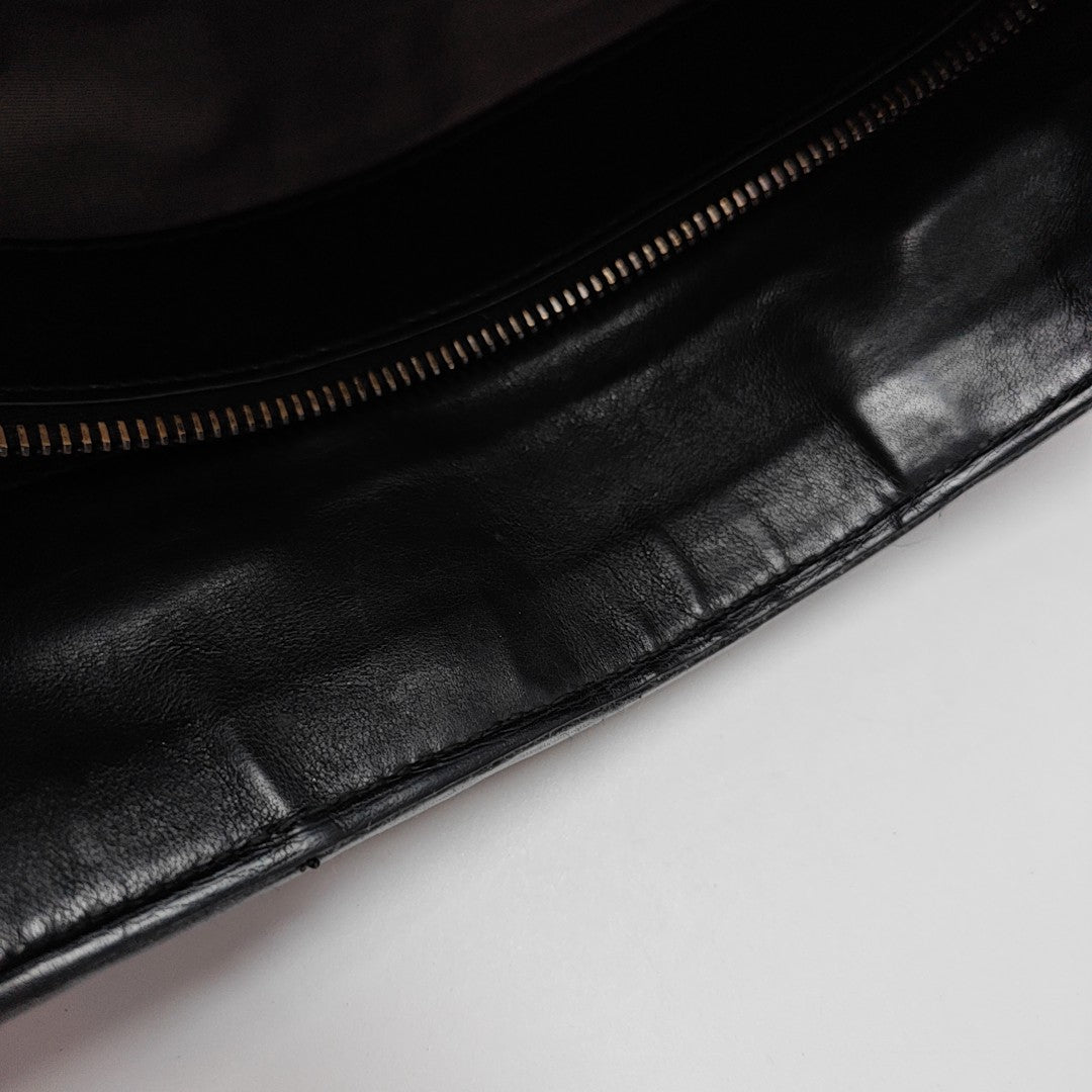 Calfskin Top Handle Bag Black