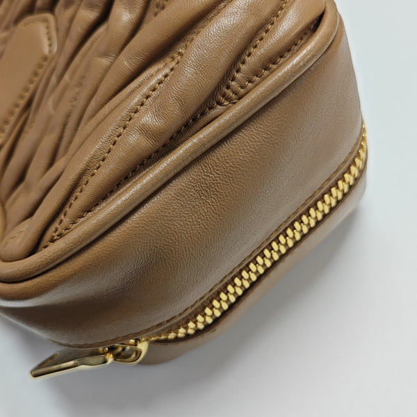 Arcadie Matelassé Large Quilted Lambskin Brown