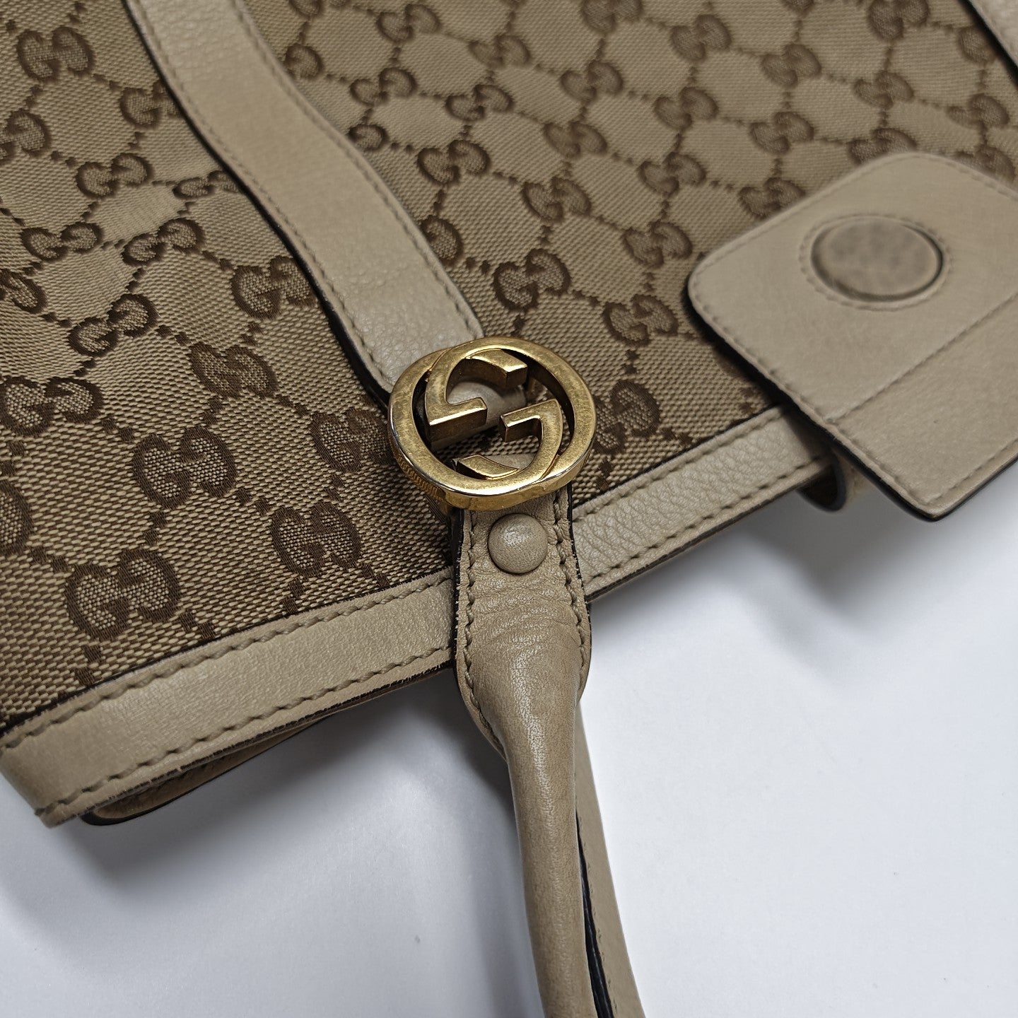 Monogram Canvas Tote Bag Brown