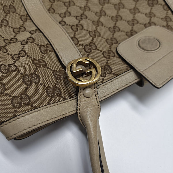 Monogram Canvas Tote Bag Brown