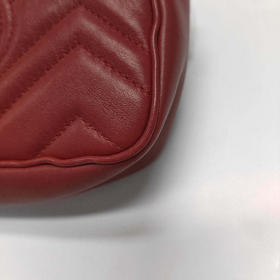 GG Marmont Mini Quilted Calfskin Red