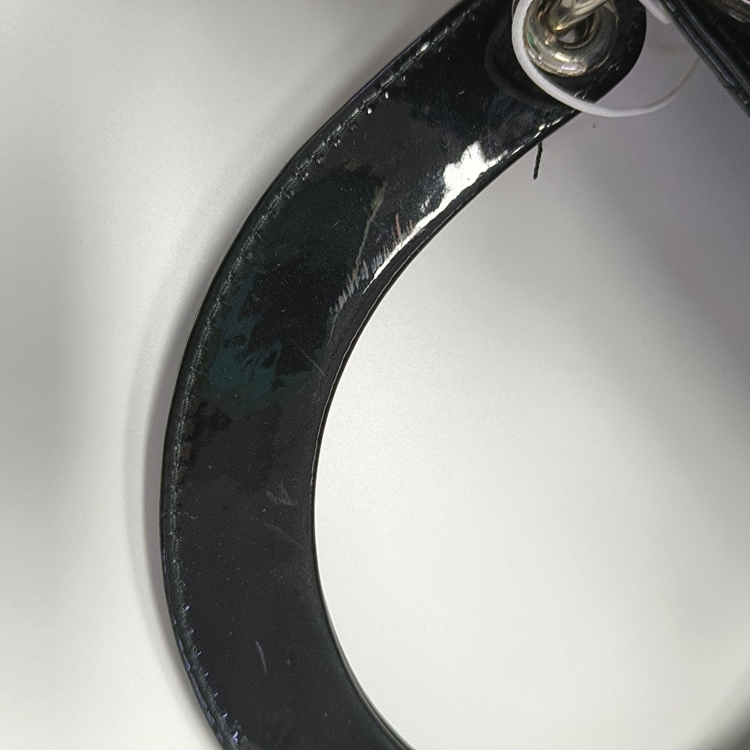 Lady Dior Medium Cannage Patent Leather Black