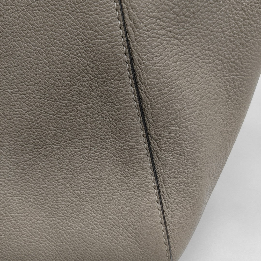 Leather Tote Bag Gray