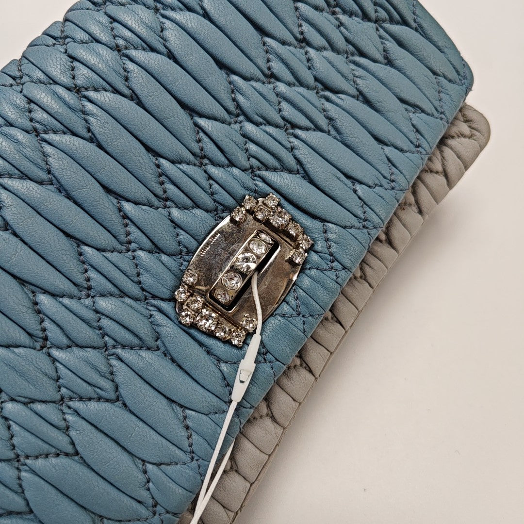 Crystal Quilted Lambskin Blue