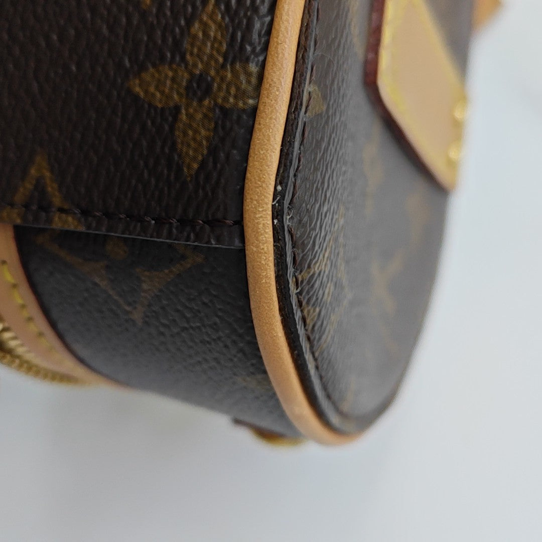 BOITE CHAPEAU Mini Monogram Coated Canvas Brown