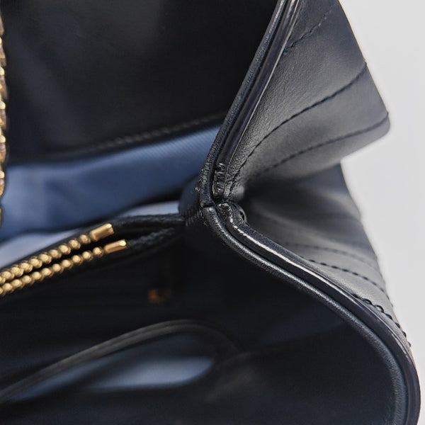 Chevron Calfskin Tote Bag Blue