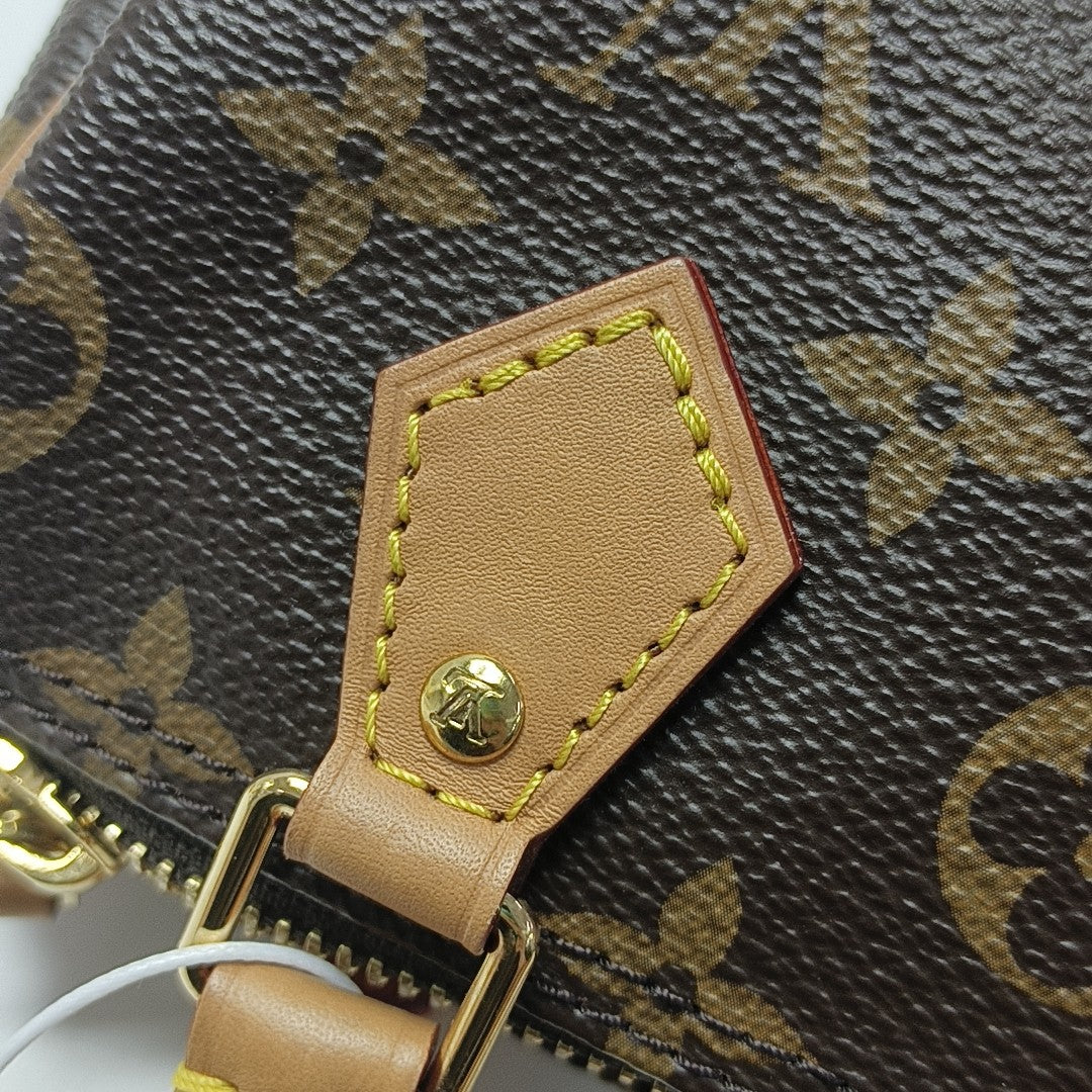 SPEEDY Nano Monogram Coated Canvas Brown