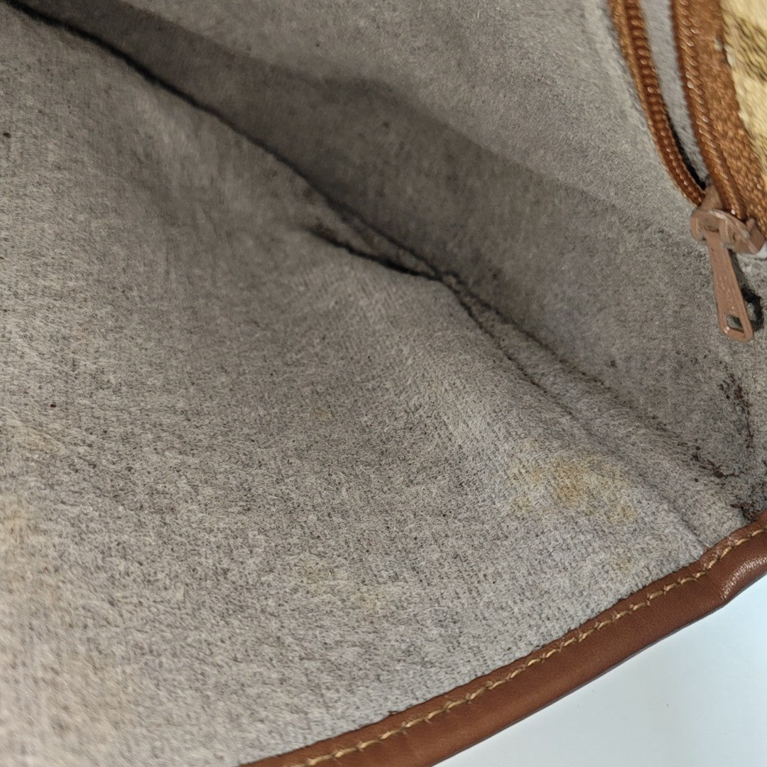 Coated Canvas Crossbody Bag Beige