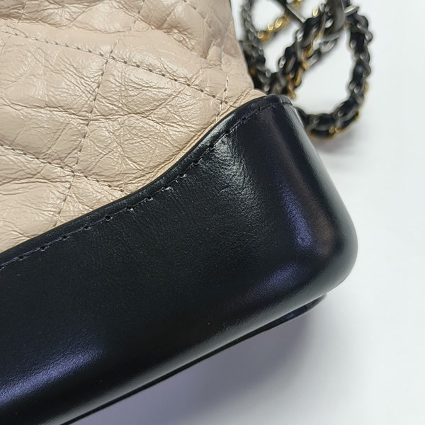 GABRIELLE Small Quilted Calfskin Beige