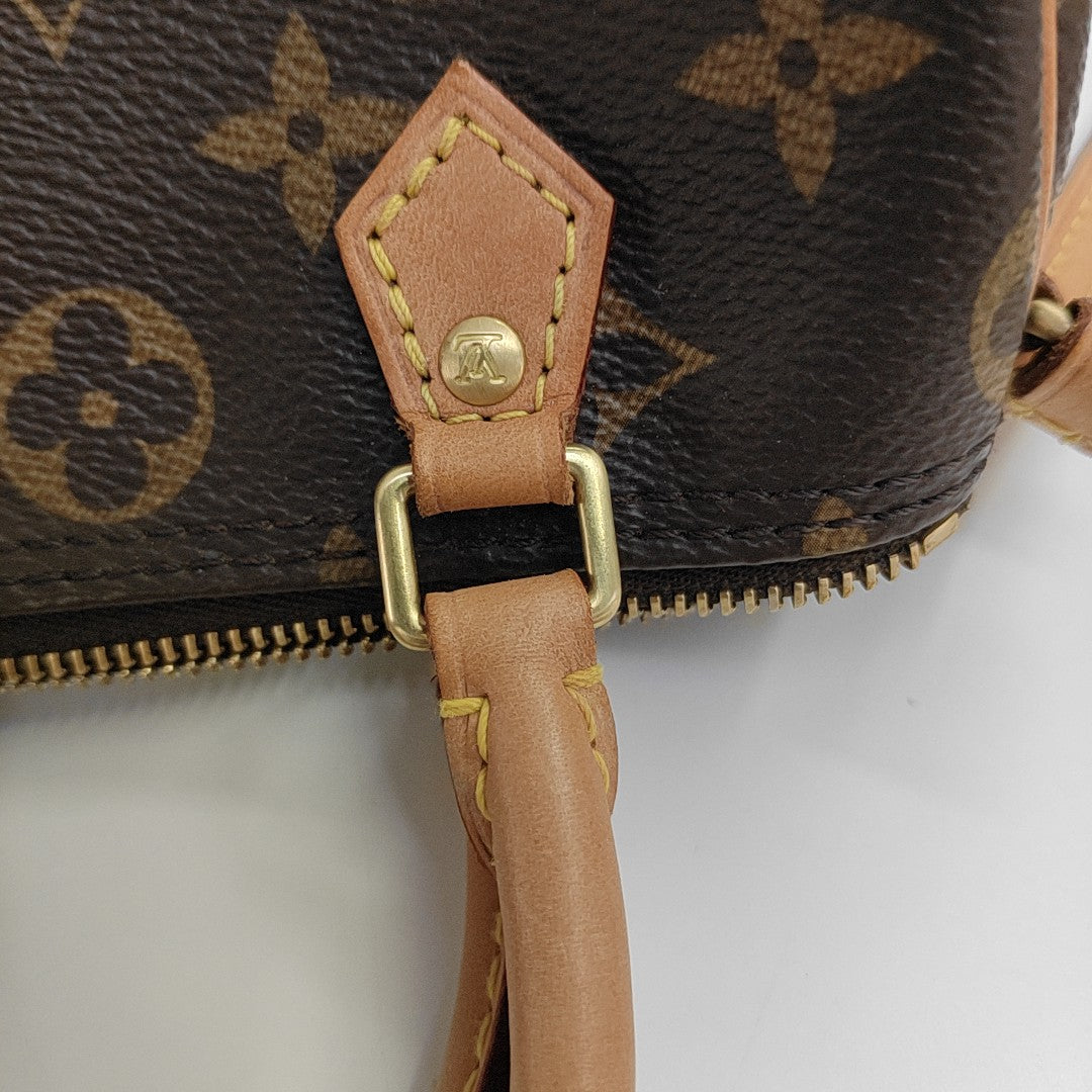 SPEEDY Nano Monogram Coated Canvas Brown