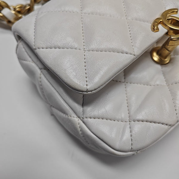 CLASSIC FLAP Mini Quilted Lambskin White