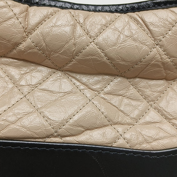 GABRIELLE Small Quilted Calfskin Beige