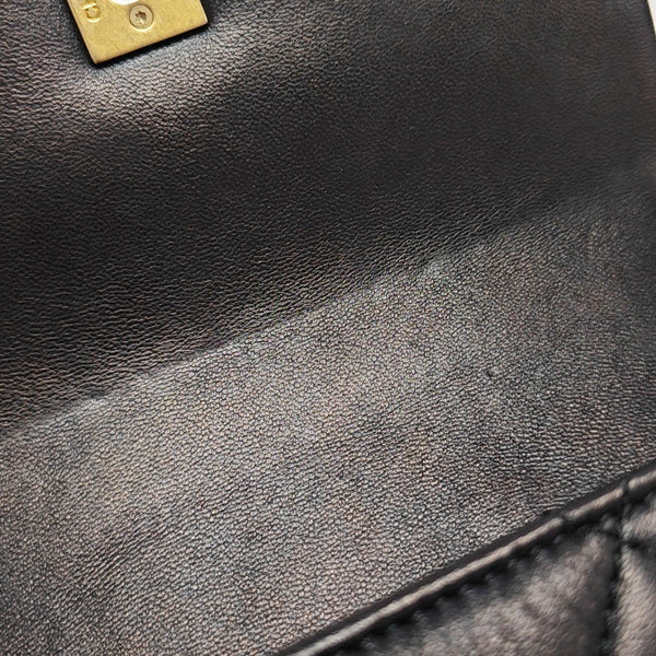 Quilted Lambskin Shoulder Bag Black