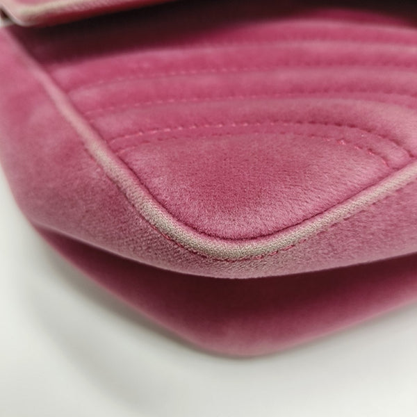GG Marmont Medium Quilted Velvet Pink