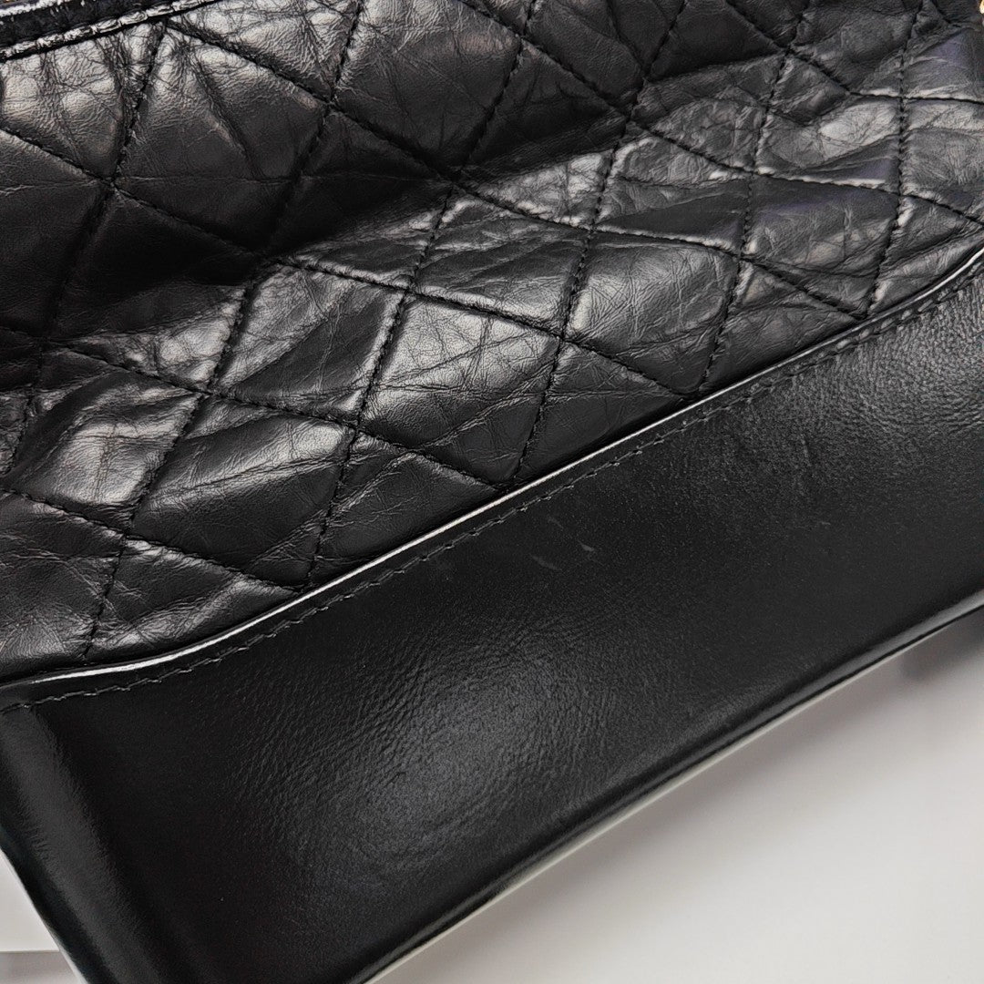 GABRIELLE New Medium Quilted Vintage Calf Black
