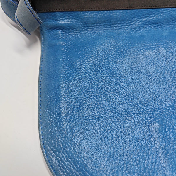 Leather Shoulder Bag Blue