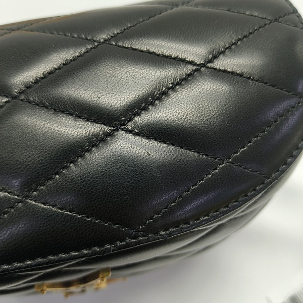 Quilted Lambskin Shoulder Bag Black