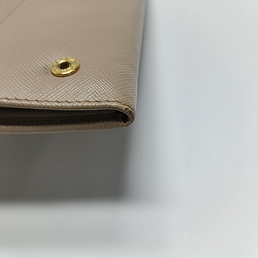 Saffiano Calfskin Wallet Beige