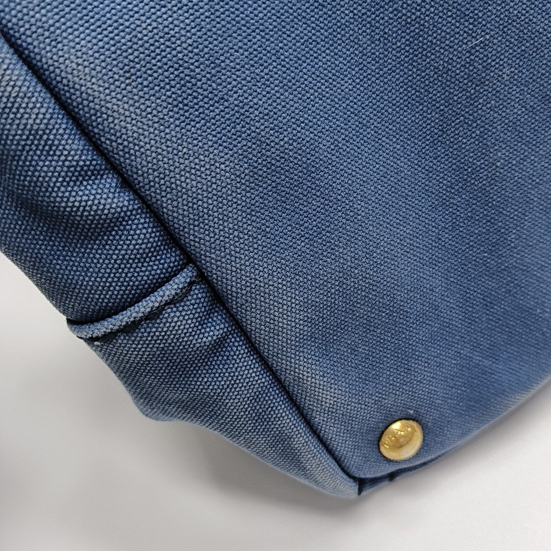 Denim Quilted Canvas Blue
