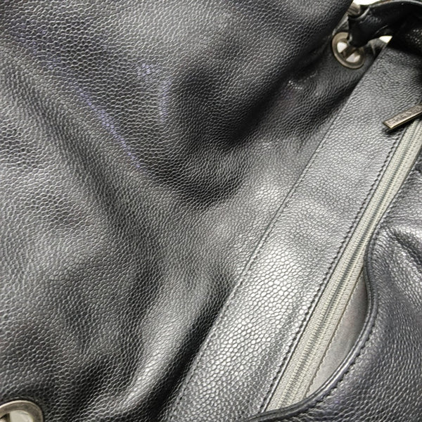 Quilted Grained Calfskin Top Handle Bag Gray