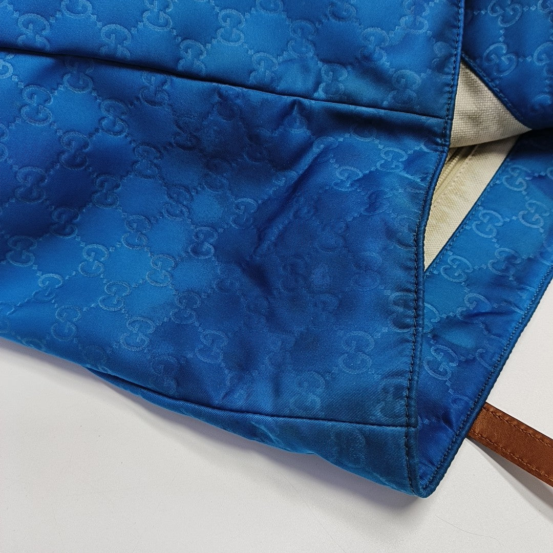 Monogram Nylon Tote Bag Blue