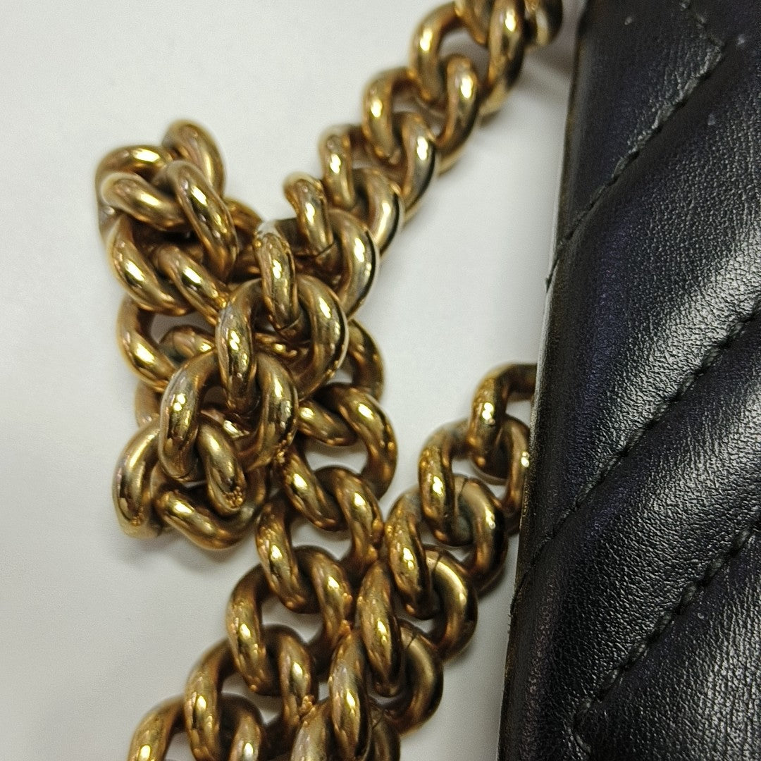 GG Marmont Small Quilted Calfskin Black