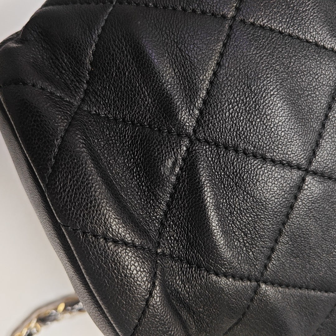 Quilted Lambskin Backpack Black