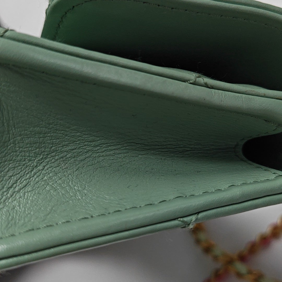 WOC Quilted Calfskin Green