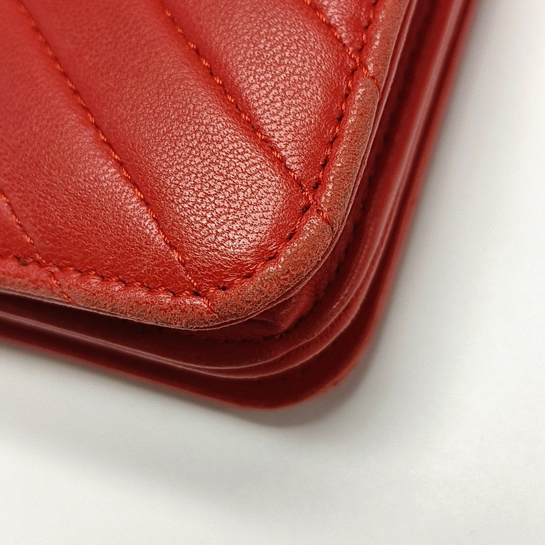 WOC Quilted Lambskin Red