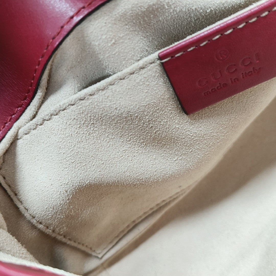 GG Marmont Small Quilted Calfskin Red