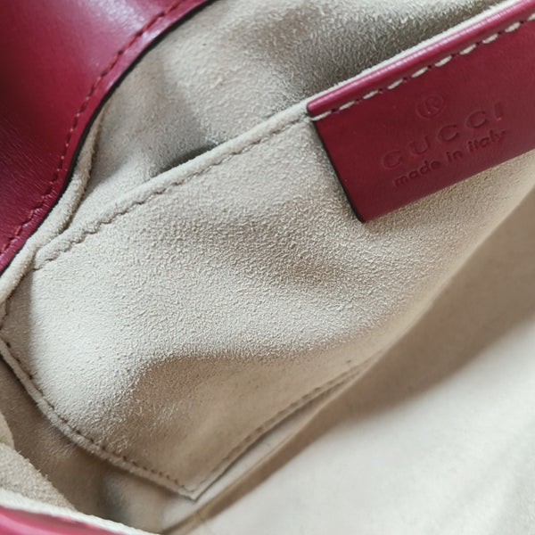 GG Marmont Small Quilted Calfskin Red