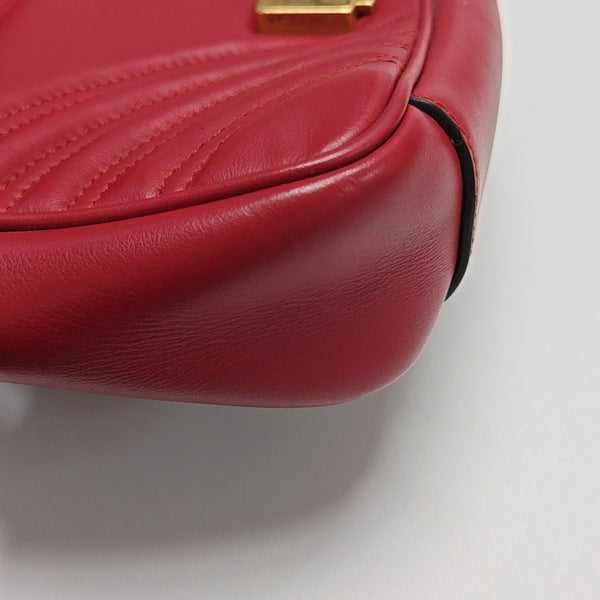 GG Marmont Small Quilted Calfskin Red