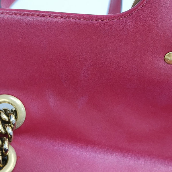GG Marmont Medium Quilted Calfskin Red