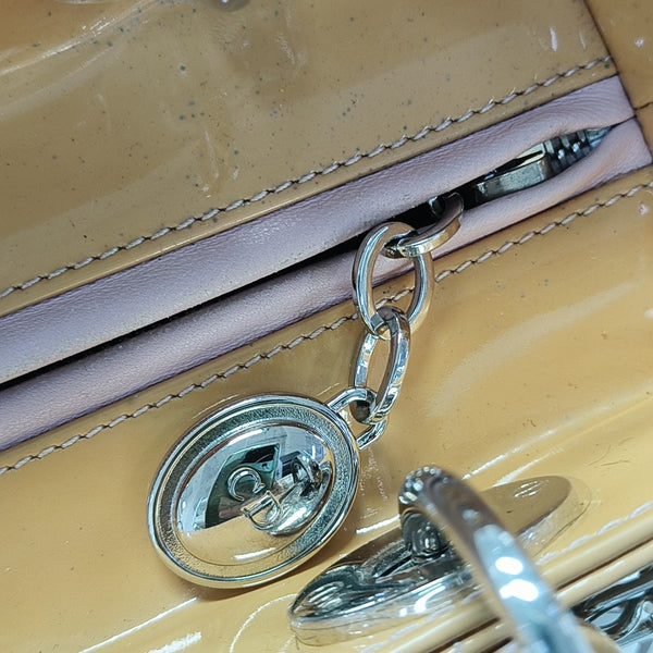 Lady Dior Medium Cannage Patent Leather Yellow