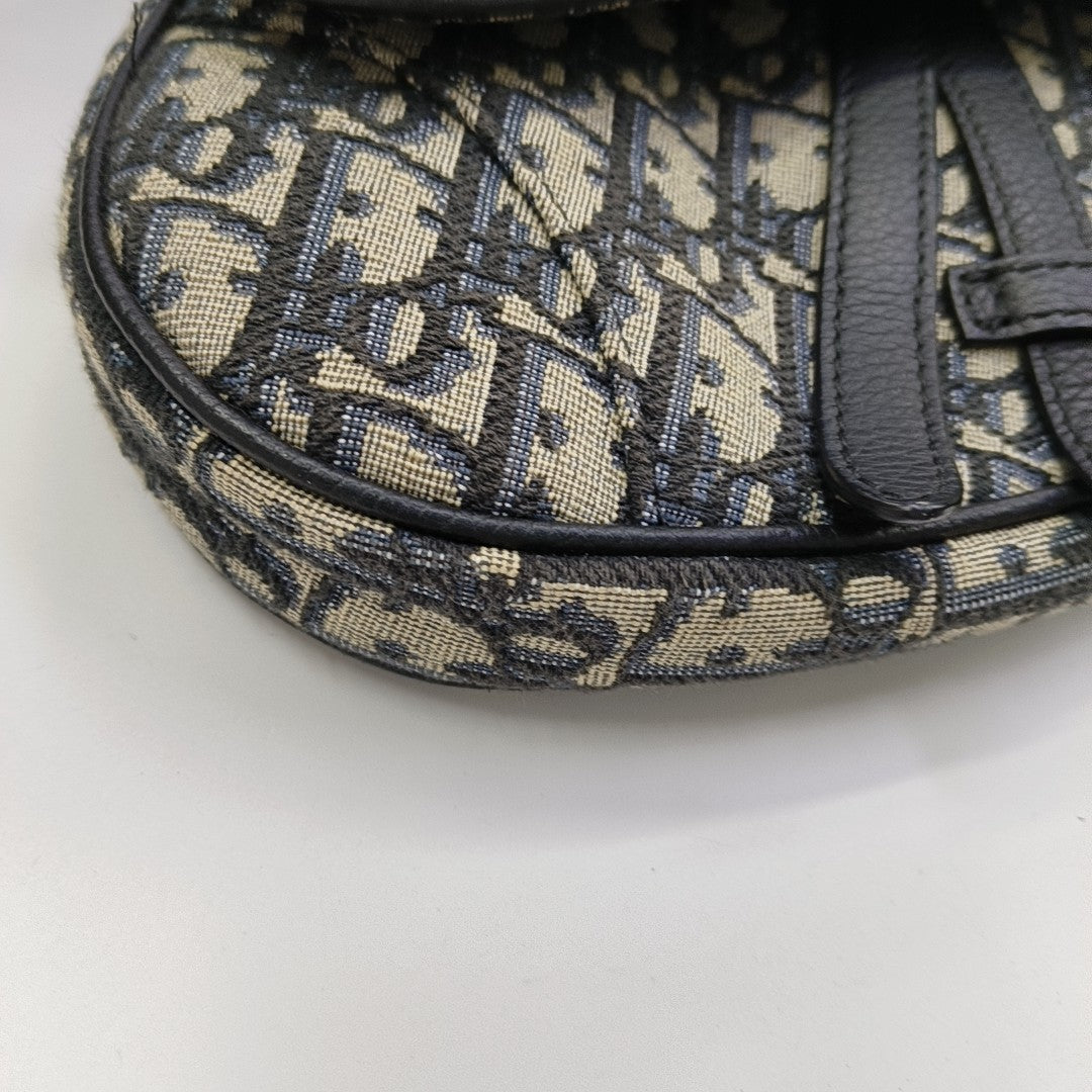 Saddle Mini Oblique Canvas Blue