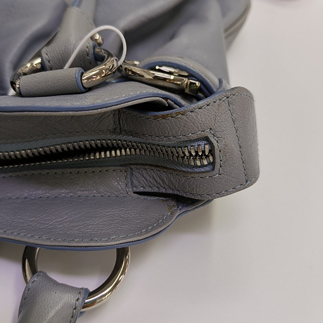 Calfskin Top Handle Bag Blue