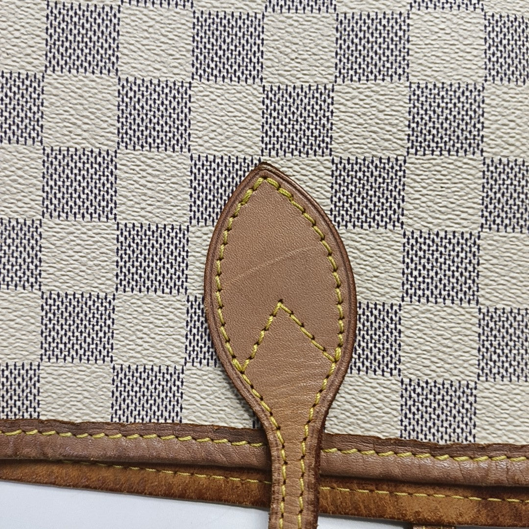 NEVERFULL MM Damier Azur Coated Canvas White