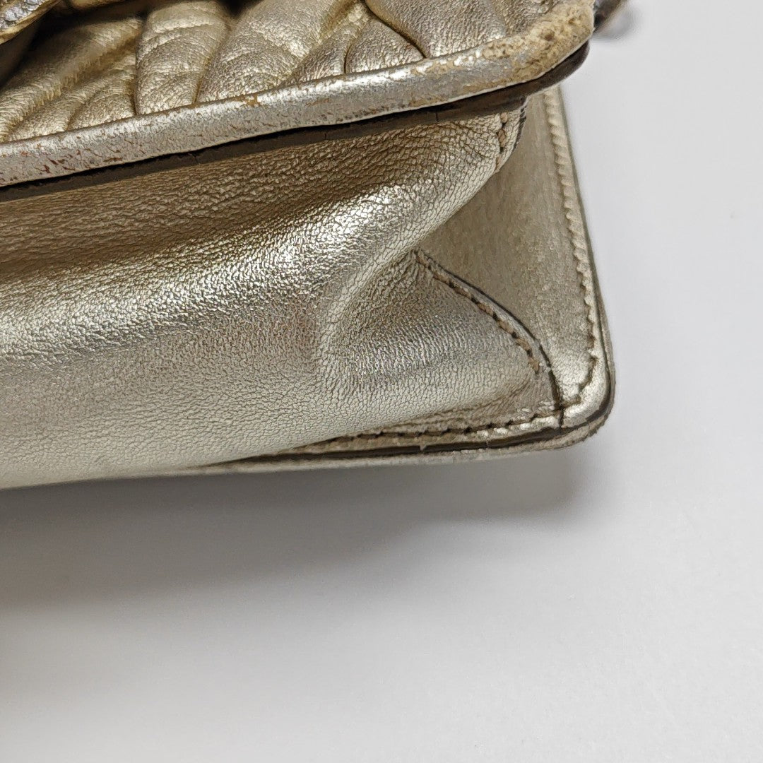 Miu Lady Quilted Lambskin Gold