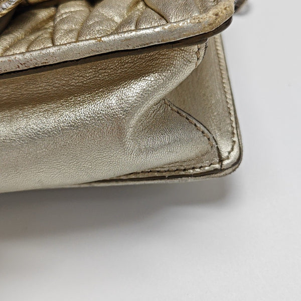 Miu Lady Quilted Lambskin Gold