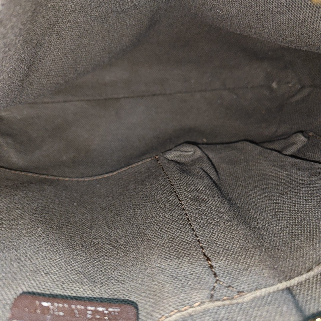 Coated Canvas Shoulder Bag Beige