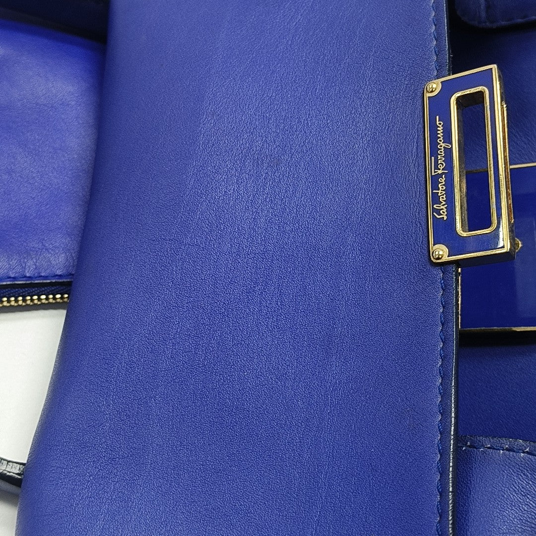 Calfskin Shoulder Bag Blue