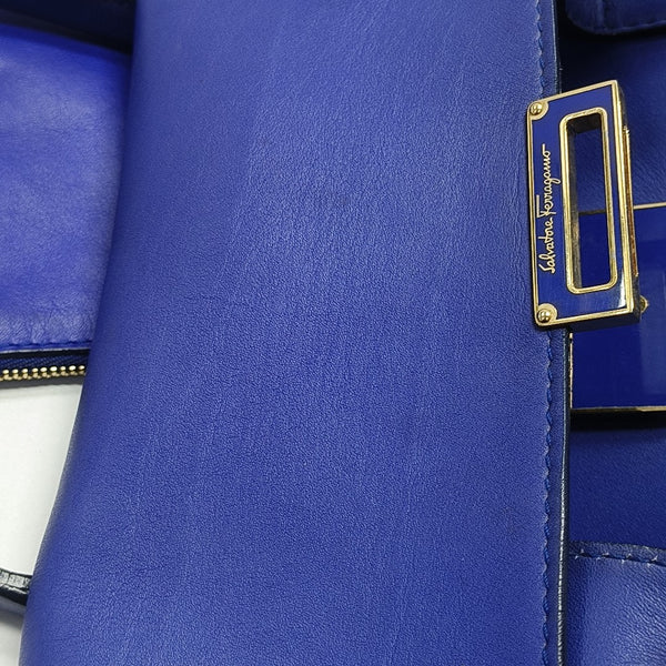 Calfskin Shoulder Bag Blue