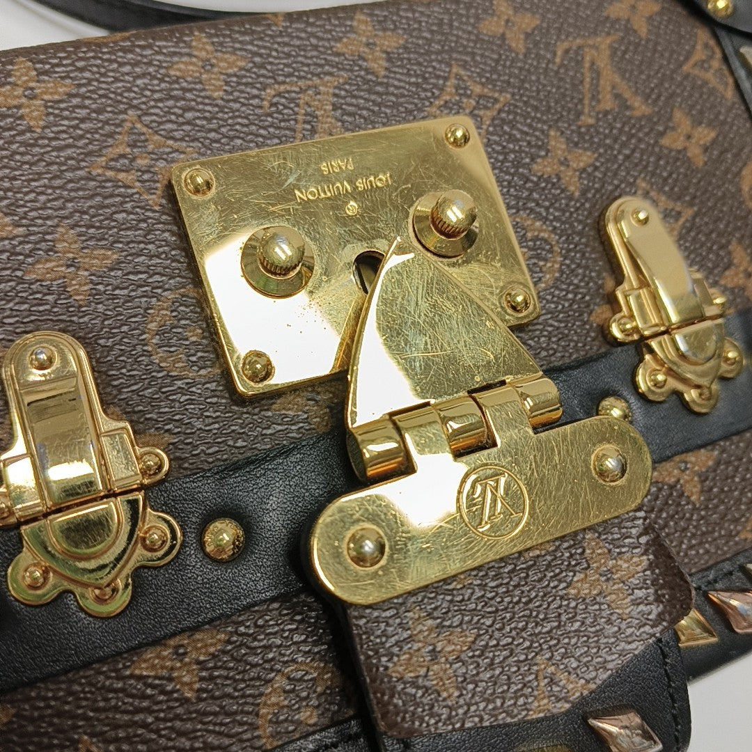 PETITE MALLE Monogram Coated Canvas Brown