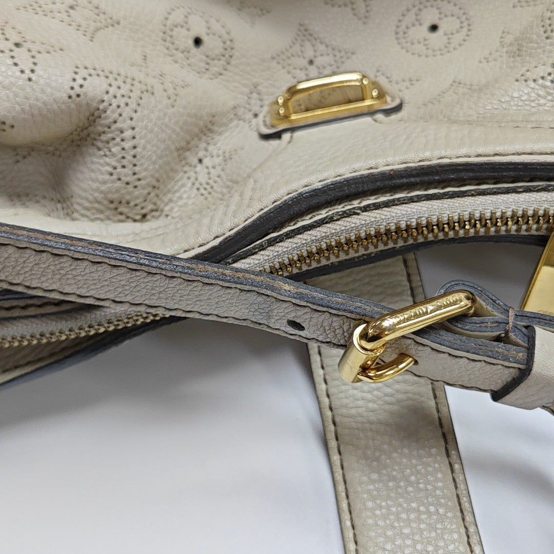 Monogram Calfskin Shoulder Bag White